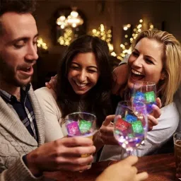 kidwill 3Pcs Led Light Ice Cube for Drinks Multi Color Light Ice Cube Shape Square Drinking Roulette image 3