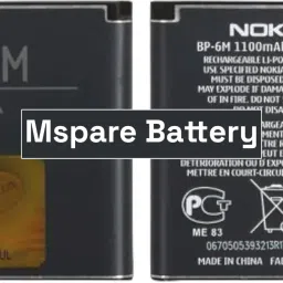 Mspare Mobile Battery For Nokia N73 \ N93 \ 3250 \ 9300 \ 9300i | Model BP-6M {1100mAH}-image-2