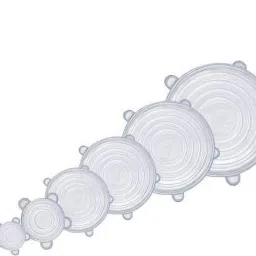 Silicone Stretch Lids and Covers Set, Best for Kitchen Utensils, Food Containers, Glass Bowls, Plates, Plastic Mugs, Cups. Microwave Safe & Reusable (6 Pcs, White) 8.1 inch, 6.5 inch, 5.7 inch, 4.5 inch, 3.8 inch, 2.6 inch Lid Set (Silicone) 8 inch Lid Set-23