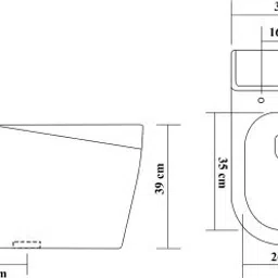clayplus Ceramic Shining white commode with Blue Finishing Line and Round Flush Button Western Commode image 4