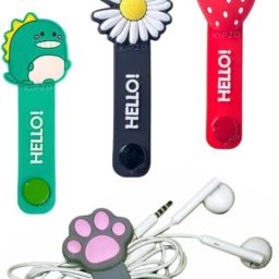 KIPZO Pack of 4 cartoon Button cable winder earphone cord protector cable organizer Phone Charm-image-26