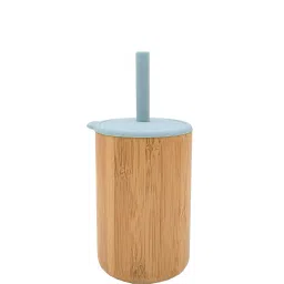 Bamboo Sipper with Silicone Straw and Lid for Drinking- Bamboo, Silicone-25