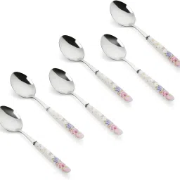 Kitchen Spoons Set Stainless Steel with Ceramic Handle Cutlery Set Stainless Steel Table Spoon, Dessert Spoon, Salad Spoon, Tea Spoon Set-image-10