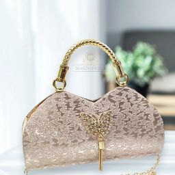 Clear Women Sling Bag Gold Sling Bag Pink Party Wear Clutch / Sling Bag for Girls / Women - Small Size-image-97