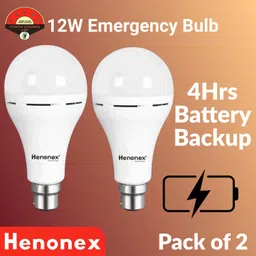 henonex Pack of 2 – 12W Rechargeable LED Emergency Bulbs with Backup 2 hrs Bulb Emergency Light-picture-46