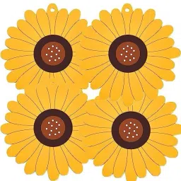 Silicone Mat for Hot & Cold Pot - Cute Sunflower Shaped Table mat Waterproof, Protect Your Furniture from Damage,Yellow Trivet-2