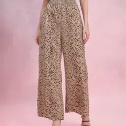 Women Regular Fit Beige Polyester Trousers-image-69