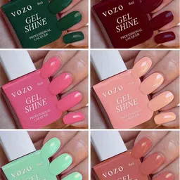 VOZO Set Of 6 Glossy Shine Nail Polish - 8 ml Each - VT-2-14