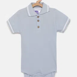 Eimoie Infant Girls Blue Solid Pure Cotton Bodysuit-image-30