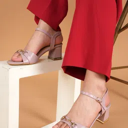 Mast & Harbour Women Block Heel Sandals with Buckles-image-97