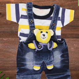 BAESD Boys Striped Round Neck Dungaree With T-Shirt-image-70