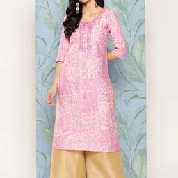 Libas Women Floral Motifs Printed Gotta Patti Kurta-image-61