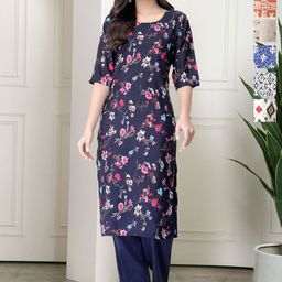 7Threads Women Pack Of 6 Floral Printed Crepe Kurta-image-55