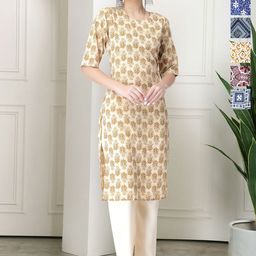 7Threads Women Pack Of 6 Floral Printed Crepe Kurta-image-41