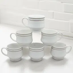 laghima jadon White Solid Ceramic Matte Cups Set of 6-28