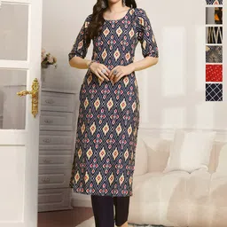 7Threads Women Pack Of 6 Floral Printed Crepe Kurta-image-70