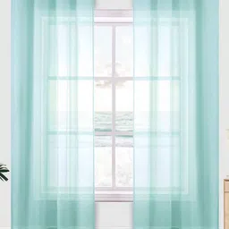 URBAN SPACE Turquoise Blue Set of 2 Window Curtains-picture-4