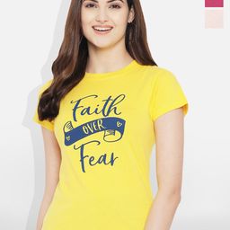 Fabflee Pack Of 3 Typography Printed Cotton T-shirt-image-85