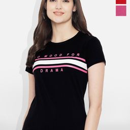 Fabflee Pack Of 3 Typography Printed Cotton T-shirt-image-88