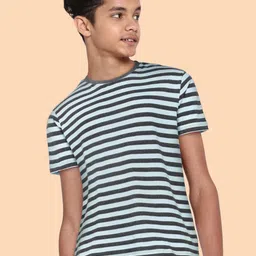 METRO KIDS COMPANY Boys Blue & Black Striped T-shirt-image-16