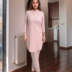 ELEVENS HEAVEN Women Pure Cotton Printed Pyjama Set-image-32