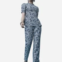 RAISIN Floral Printed Pure Cotton Top With Trousers-picture-53
