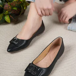 Mast & Harbour Women Striped Party Mojaris with Bows Flats-0
