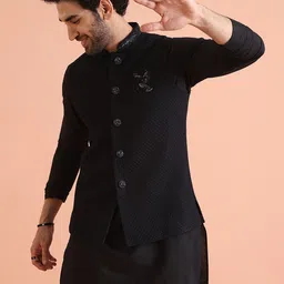 KISAH Men Embellished Regular Fit Thread Work Nehru Jacket-picture-37