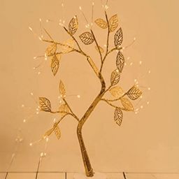 XERGY Gold-Toned Bonsai Tree-Shaped Aluminium Table Lamp-19