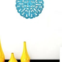 VAS collection home Blue Textured Wooden Wall Decor Plate-image-65