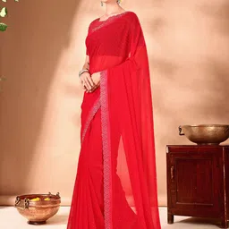 Leelavati Embellished Beads and Stones Pure Chiffon Saree-picture-14