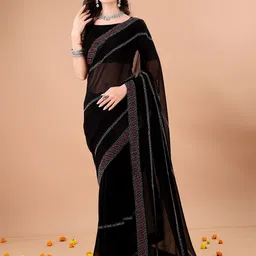 Leelavati Embellished Beads and Stones Pure Chiffon Saree-image-54