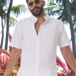 KINGDOM OF WHITE Button Down Collar Regular Fit Casual Shirt-image-14