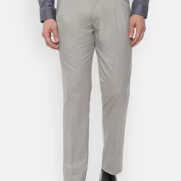 Louis Philippe Men Grey Regular Fit Solid Formal Trousers-image-30