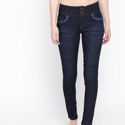 urSense Women Navy Blue Slim Fit High-Rise Clean Look Stretchable Jeans-image-76