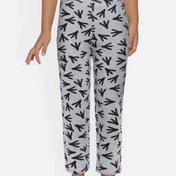SINI MINI Girls Grey & Black Printed Lounge Pants-image-66