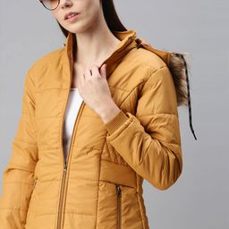 VOXATI Women Mustard Padded Jacket-image-90