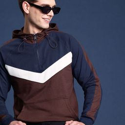 Mast & Harbour Colourblocked Hooded Sweatshirt-image-69
