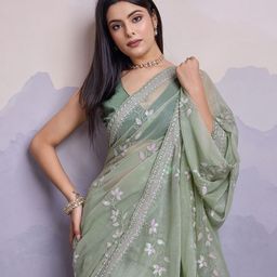 VAIRAGEE Embellished Embroidered Sequinned Saree-image-66