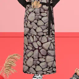 ArtzFolio Black & Grey Printed Cotton Waist Apron-picture-11