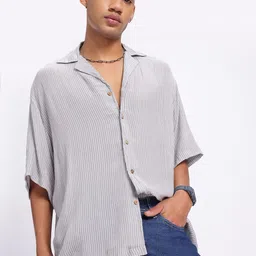glitchez Feathery Light And Striped Ease Regular Fit Shirt-image-89