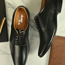 Azzaro Black Men Black Solid Formal Oxfords-picture-18