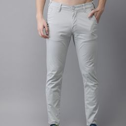 HERE&NOW Men Grey Slim Fit Chinos-image-60