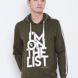 Duke Men Green & White Printed Hooded Sweatshirt-image-15