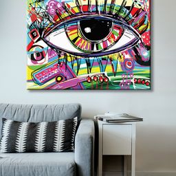 999Store Blue, Black & Red Hand-Painted Human Eye Wall Painting-44