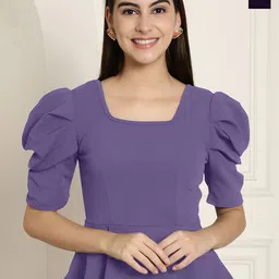 metronaut MetronautWomen Pack Of 2 Puff Sleeve Peplum Top-picture-33