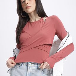 glitchez Twist & Turn Halter Neck Wrap-Style Top-picture-24