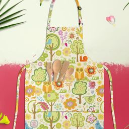 ArtzFolio White & Green Printed Cotton Aprons-image-70