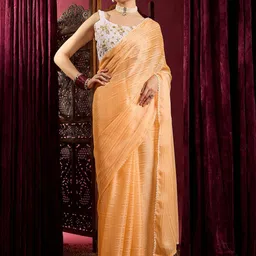 Anouk Striped Embroidered Saree With Blouse Piece-image-31