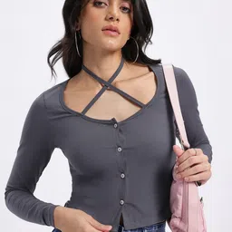 glitchez Criss-Cross Halter Neck Top-picture-47